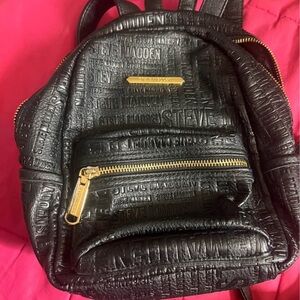 Steve Madden Textured Black Backpack